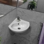 Νιπτήρας Γωνιακός FRIENDLY 38,5x38,5 1 Οπή SEREL Λευκό - Image 2