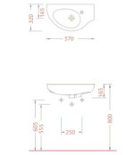 Νιπτήρας FRIENDLY 57x32 1 Οπή SEREL Λευκό - Image 3