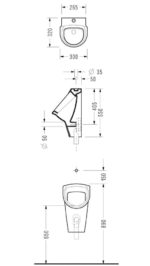Ουρητήριο ORKIDE Χωρίς Κάλυμμα Παροχή Πάνω SEREL Λευκό - Image 3