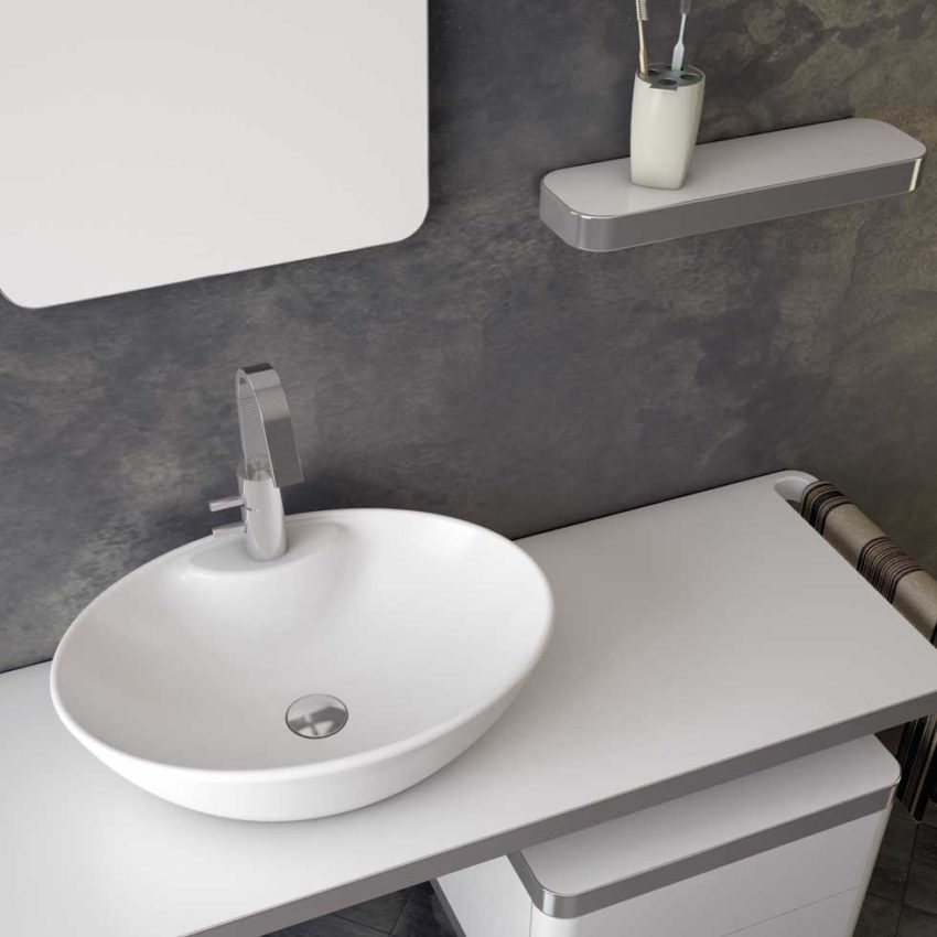 Νιπτήρας 55x41 1 Οπή SEREL Λευκό - Image 3