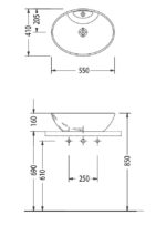 Νιπτήρας 55x41 1 Οπή SEREL Λευκό - Image 4