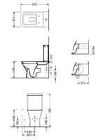 Κομπλέ Λεκάνη ΧΠ BTW DIAGONAL Π/Μ + Καζανάκι + Μηχανισμός + Κάλυμμα ZT00 SEREL Λευκό - Image 2