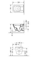 Κομπλέ Κρεμαστή Λεκάνη DIAGONAL + Κάλυμμα ZT00 SEREL Λευκό - Image 4