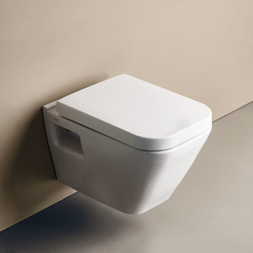 Κομπλέ Κρεμαστή Λεκάνη DIAGONAL + Κάλυμμα ZT00 SEREL Λευκό - Image 1