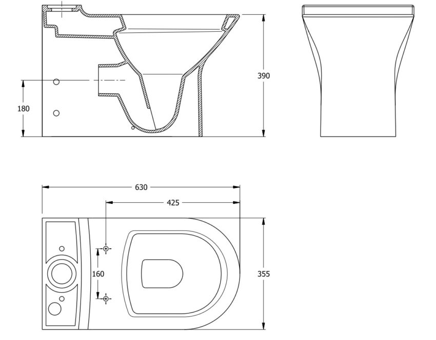 509-NT0200-300-2 Κομπλέ Λεκάνη NT02 BTW ΧΠ Π/Μ + Καζανάκι + Μηχανισμός + Κάλυμμα 6001 Λευκό - Image 3