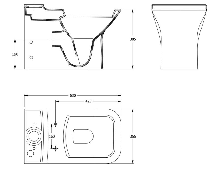 Κομπλέ Λεκάνη NT12 BTW ΧΠ Π/Μ + Καζανάκι + Μηχανισμός + Κάλυμμα ZT00 Λευκό - Image 3