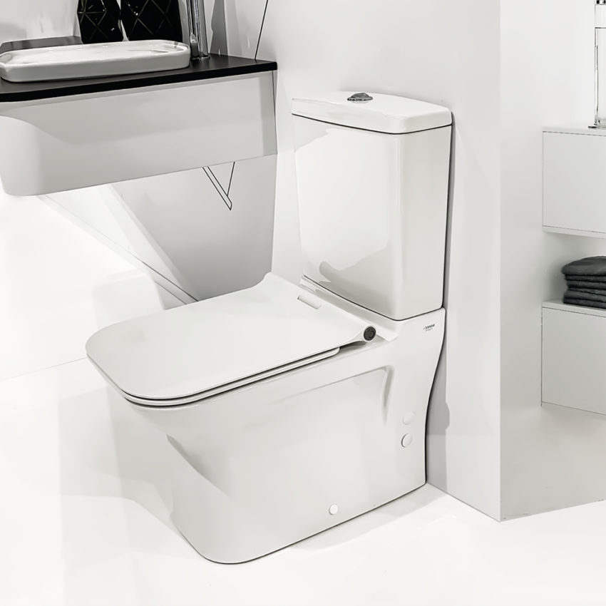 Κομπλέ Λεκάνη NT12 BTW ΧΠ Π/Μ + Καζανάκι + Μηχανισμός + Κάλυμμα ZT00 Λευκό - Image 1