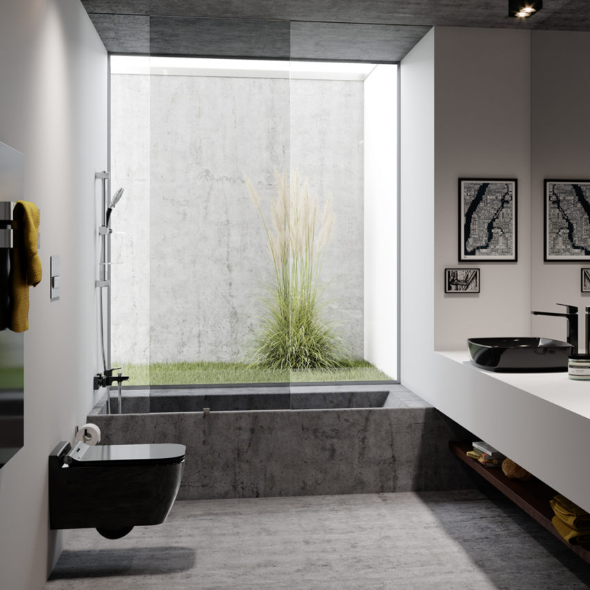 Κομπλέ Κρεμαστή Λεκάνη RITA/52 + Κάλυμμα Αποσπώμενο ZT00 SEREL Μαύρο - Image 3