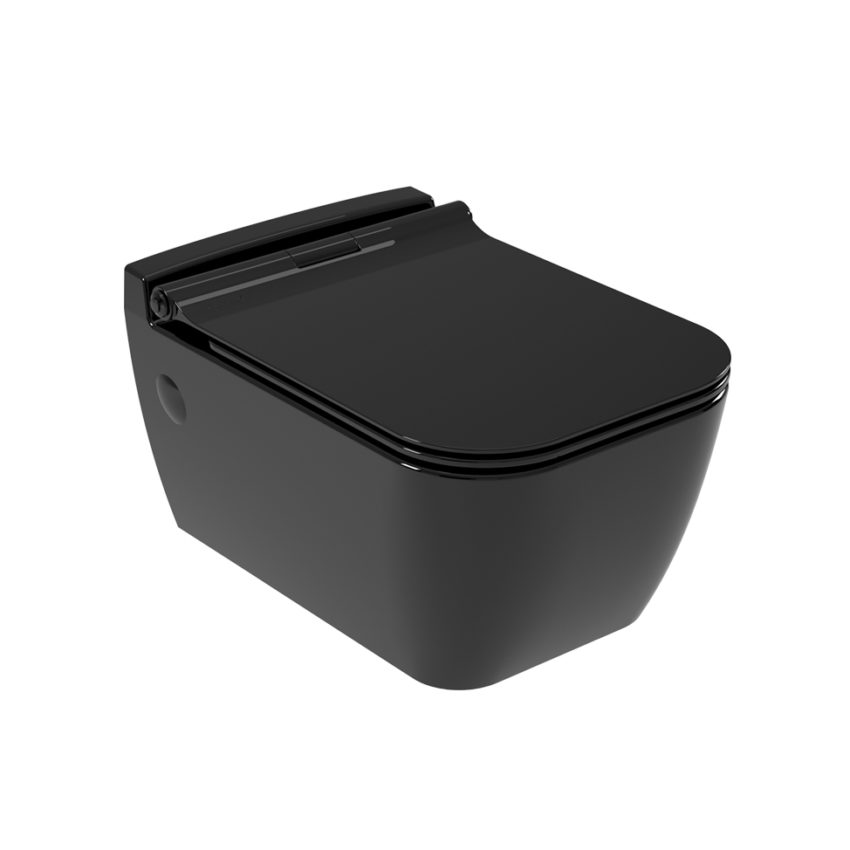 Κομπλέ Κρεμαστή Λεκάνη RITA/52 + Κάλυμμα Αποσπώμενο ZT00 SEREL Μαύρο - Image 1