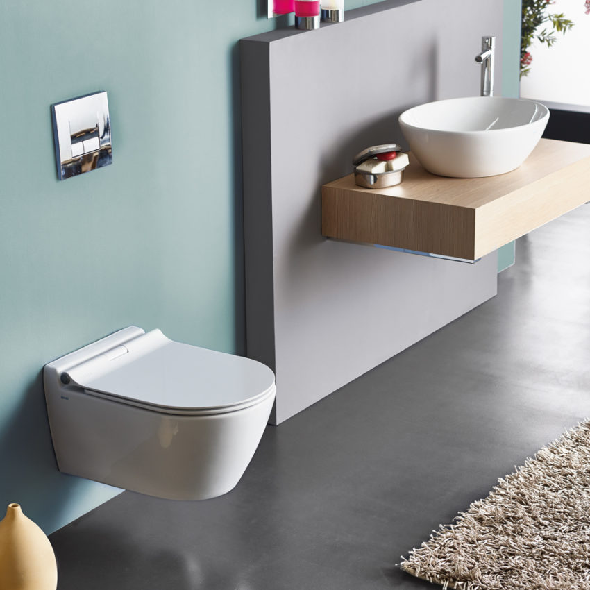 509-SM2500-300-1 Κομπλέ Κρεμαστή Λεκάνη SM25 + Κάλυμμα 6001 SEREL Λευκό - Image 2