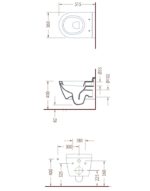 Κομπλέ Κρεμαστή Λεκάνη SM25 + Κάλυμμα 6001 SEREL Λευκό - Image 3