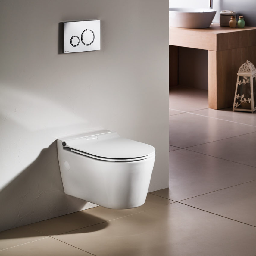 Κομπλέ Κρεμαστή Λεκάνη SP26 Rimless + Κάλυμμα 6001 SEREL Λευκό - Image 2