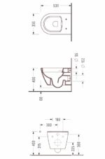 Κομπλέ Κρεμαστή Λεκάνη SP26 Rimless + Κάλυμμα 6001 SEREL Λευκό - Image 3