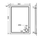 Ντουζιέρα Παραλληλόγραμμη Ακρυλική 100x80 EXTRA-FLAT Φ90 SIRENE Λευκό - Image 2