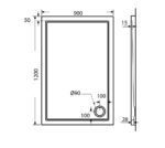 Ντουζιέρα Παραλληλόγραμμη Ακρυλική 120x90 EXTRA-FLAT Φ90 SIRENE Λευκό - Image 2