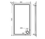 Ντουζιέρα Παραλληλόγραμμη Ακρυλική 150x80 EXTRA-FLAT Φ90 SIRENE Λευκό - Image 3