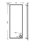 Ντουζιέρα Παραλληλόγραμμη Ακρυλική 160x70 EXTRA-FLAT Φ90 SIRENE Λευκό - Image 3