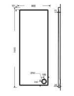 Ντουζιέρα Παραλληλόγραμμη Ακρυλική 160x80 EXTRA-FLAT Φ90 SIRENE Λευκό - Image 3