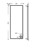 Ντουζιέρα Παραλληλόγραμμη Ακρυλική 180x80 EXTRA-FLAT Φ90 SIRENE Λευκό - Image 3