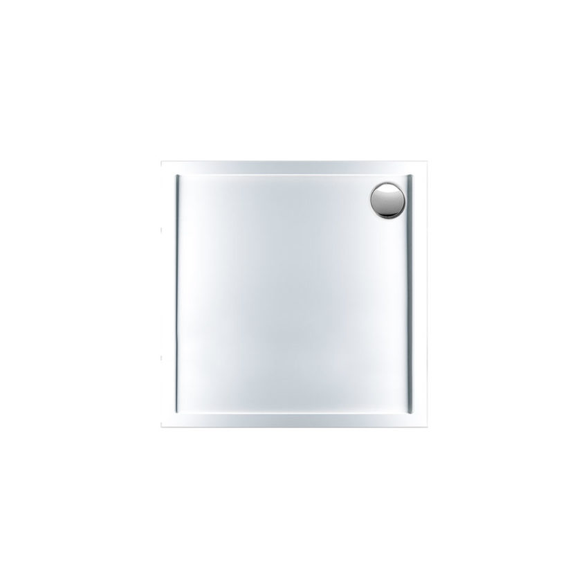 510-E9090-300 Ντουζιέρα Τετράγωνη Ακρυλική 90x90 EXTRA-FLAT Φ90 SIRENE Λευκό - Image 1