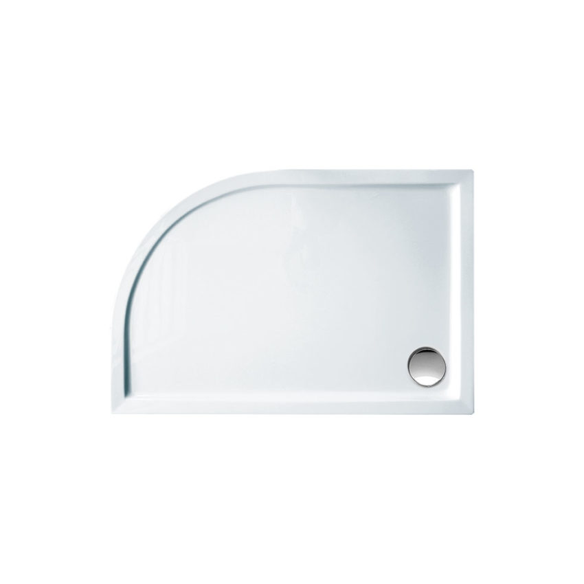 510-EQ12080-300-1 Ντουζιέρα Ημικυκλική Ακρυλική 120x80 Αριστερή EXTRA-FLAT Φ90 SIRENE Λευκό - Image 1