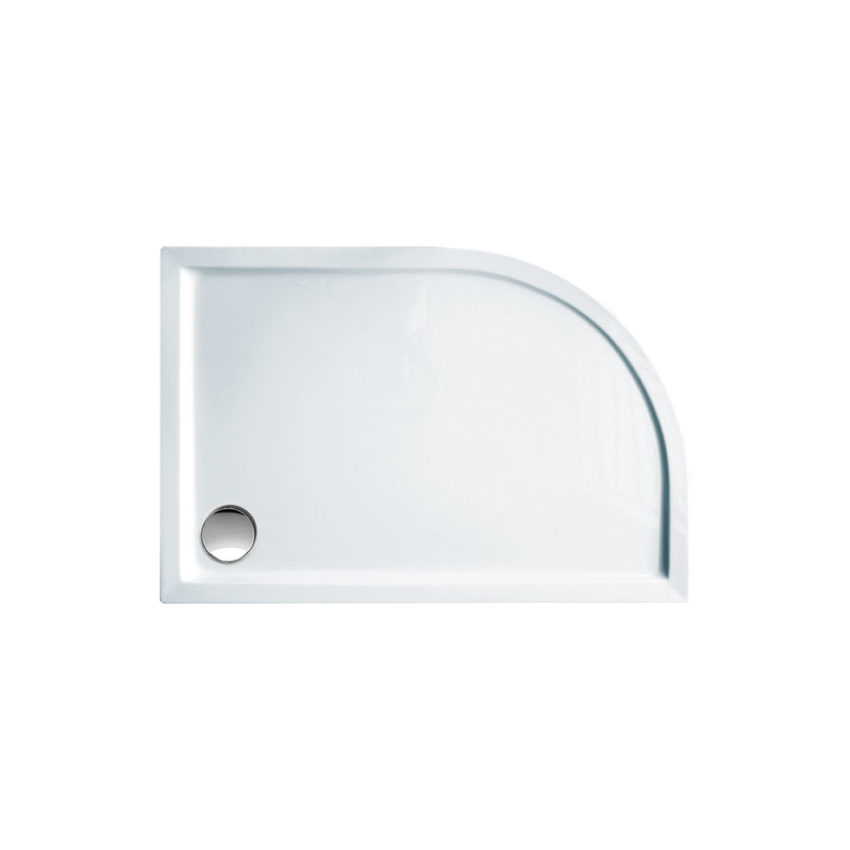 Ντουζιέρα Ημικυκλική Ακρυλική 120x80 Δεξιά EXTRA-FLAT Φ90 SIRENE Λευκό - Image 1