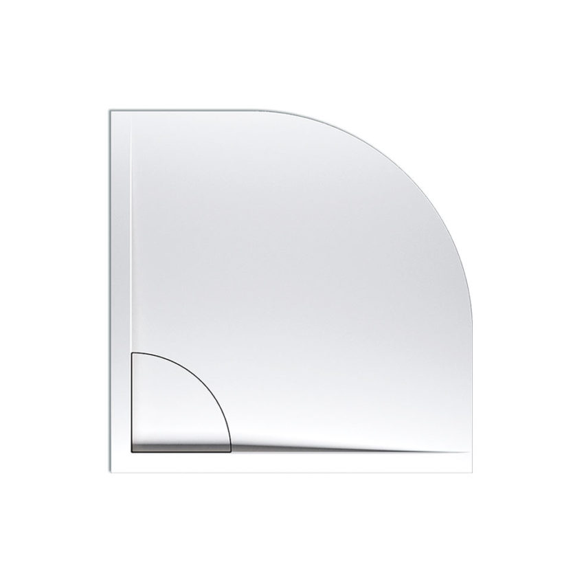 Ντουζιέρα Ημικυκλική Ακρυλική 80x80 FLOW Φ90 SIRENE Λευκό - Image 1