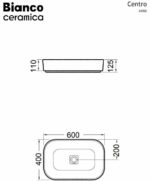 Νιπτήρας 60,8x40,5 BIANCO CERAMICA Λευκό - Image 2