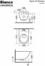 Κομπλέ Κρεμαστή Λεκάνη REMO/51+ Κάλυμμα 9200SC B.C. Λευκό - Image 2