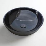 Νιπτήρας Μαρμάρινος Φ45 H.14 FOSSIL MARQUINIA Nero