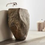 Νιπτήρας Πέτρινος Φ45-60 H.90 FOSSIL Μαύρο - Image 3