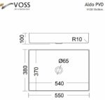 Νιπτήρας Επιτραπέζιος 55x38 VOSS Inox PVD Brushed Χρυσό - Image 4