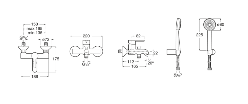 Roca Carelia A5A018AC0K Αναμεικτική Μπαταρία Μπανιέρας Πλήρες Σετ Ασημί A5A018AC0K - Image 2