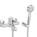 Roca Carelia A5A018AC0K Αναμεικτική Μπαταρία Μπανιέρας Πλήρες Σετ Ασημί A5A018AC0K