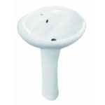 Gloria - Braveto Νιπτήρας μπάνιου λευκός με κολώνα