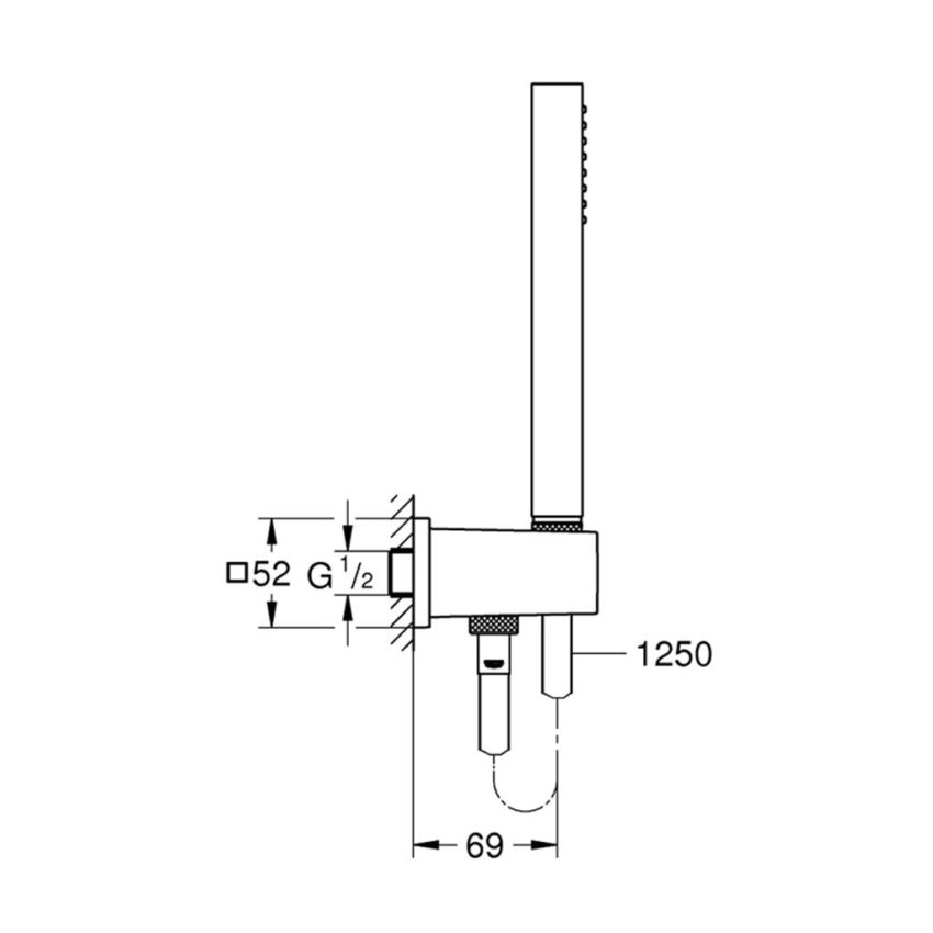 Grohe Euphoria Cube Set 26405000 Τηλέφωνο Με Παροχή - Σπιράλ - Στήριγμα - Image 3