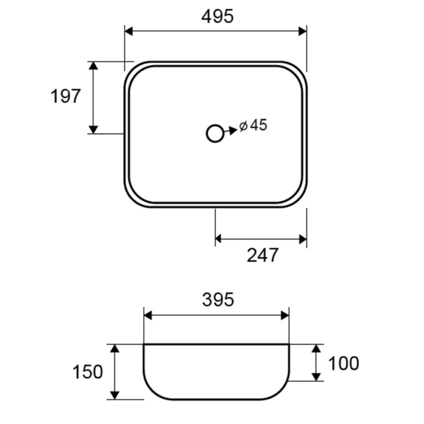 sx-lt-2143 KARAG LT2143 Νιπτήρας επικαθήμενος 49,5x39,5cm - Image 2