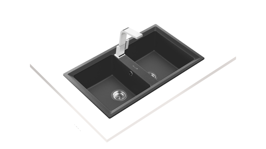 Νεροχύτης Teka Stone 90 C-TG 2C (86x51) Dark Grey N.440.DG - Image 2