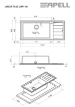 Νεροχύτης LINEAR PLUS 116x50 APELL Inox Λείο RIGHT - Image 2
