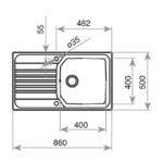 Νεροχύτης Ανοξείδωτος PREMIUM 86 1B 1D - Image 3