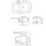 Νεροχύτης MANHATTAN 100x51 SCHOCK CRISTALITE ASPHALT GR - Image 2