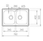 Νεροχύτης Ανοξείδωτος UNIVERSE 80 T-XP 2B Λείο - Image 7