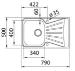 Νεροχύτης STARBRIGHT 45 E-XN 1B 1D Λείο Μάτ - Image 11