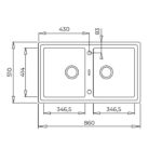 Νεροχύτης STONE 90 C-TG 2B Metallic Grey - Image 3