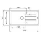 Νεροχύτης STONE 60 L-TG 1B 1D Sand Beige - Image 3