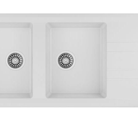 Νεροχύτης STONE 80 B-TG 2B 1D Λευκό