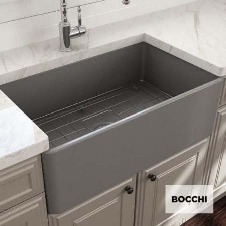 Νεροχύτης Επικαθήμενος 76x46 BOCCHI Γκρι Ματ