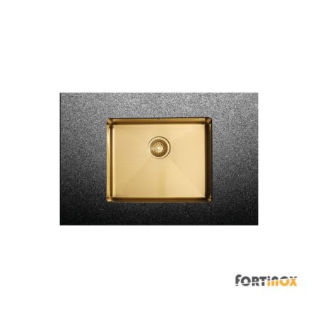 Νεροχύτης Υποκαθήμενος SQUADRO 54x44 FORTInox Inox PVD BRUSHED GOLD