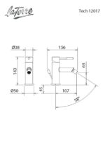 Μπαταρία Μπιντέ TECH LA TORRE Χρωμέ - Image 2