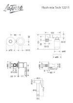 Μίκτης TECH 1 Εξόδου FLUSH-MIX TECH LA TORRE Μαύρο BRUSHED - Image 2